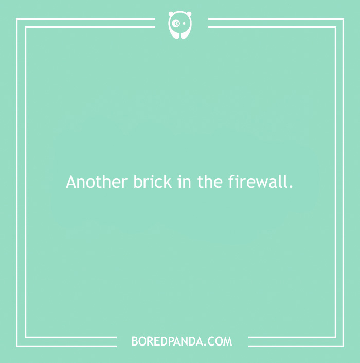 Creative WiFi name "Another brick in the firewall" on a green background.