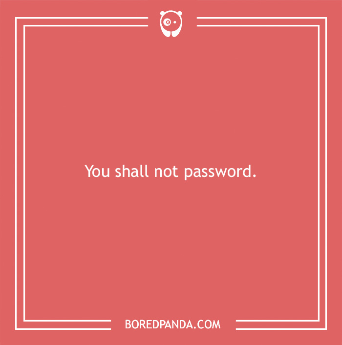 Humorous WiFi name "You shall not password" on a red background.