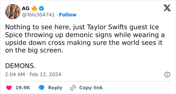 People Actually Think Ice Spice Was Making “Demonic” Gestures At The Super Bowl People Actually Think Ice Spice Was Making “Demonic” Gestures At The Super Bowl