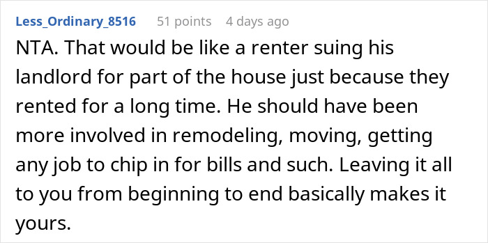 Ex Feels Entitled To Half Of House Sale Earnings, Is Shocked To Be Left With Nothing