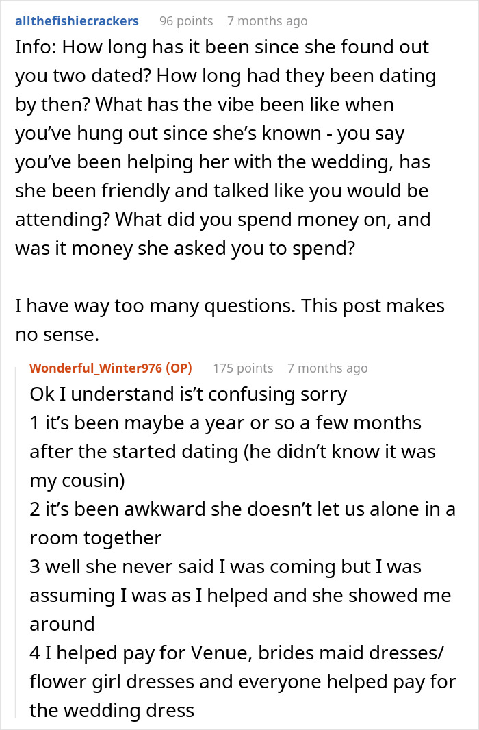 Woman Offended She Was Uninvited From Her Cousin&rsquo;s Wedding With Her Ex, Tells Everyone About It