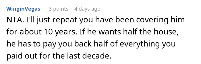 Ex Feels Entitled To Half Of House Sale Earnings, Is Shocked To Be Left With Nothing