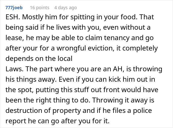 Roommate Messes With Guy's Food, Finds His Stuff In The Trash