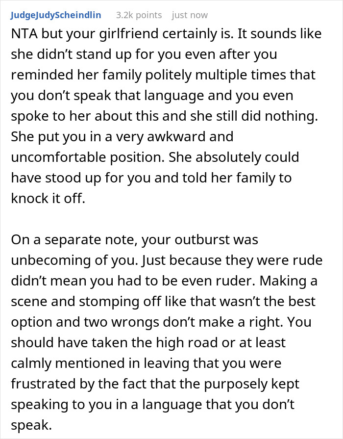 Woman&rsquo;s Family Keeps Responding To Her BF In A Language That He Doesn&rsquo;t Understand, He Leaves Dinner 