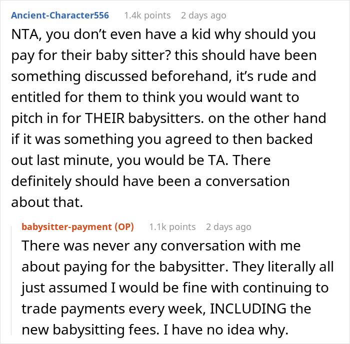Woman Refuses To Chip In For Babysitting Because She Doesn&rsquo;t Even Have Kids, Asks If She&rsquo;s A Jerk