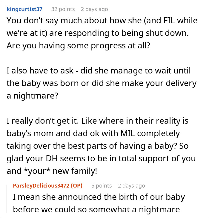 Woman Dumbfounded After Realizing MIL Thinks Her New Baby Is For Her