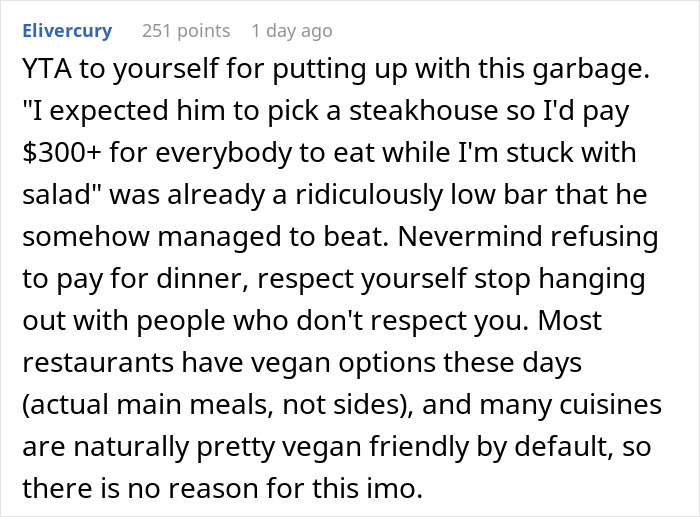 Friend Offers To Pay For Friend's B-Day Dinner, Refuses When They See Where He Chose Friend Offers To Pay For Friend's B-Day Dinner, Refuses When They See Where He Chose