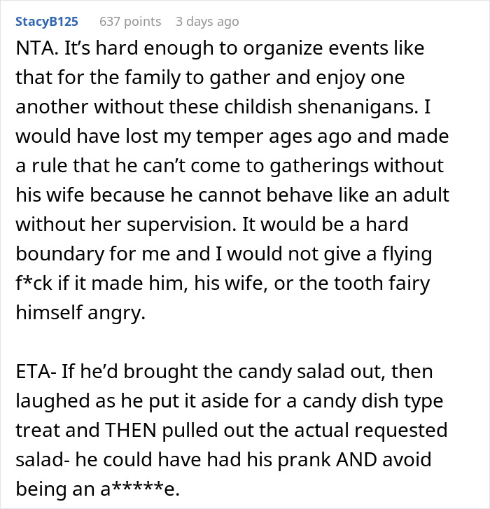 "AITA For Kicking Out My Son-In-Law For Bringing 'Salad' Like I Asked?"
