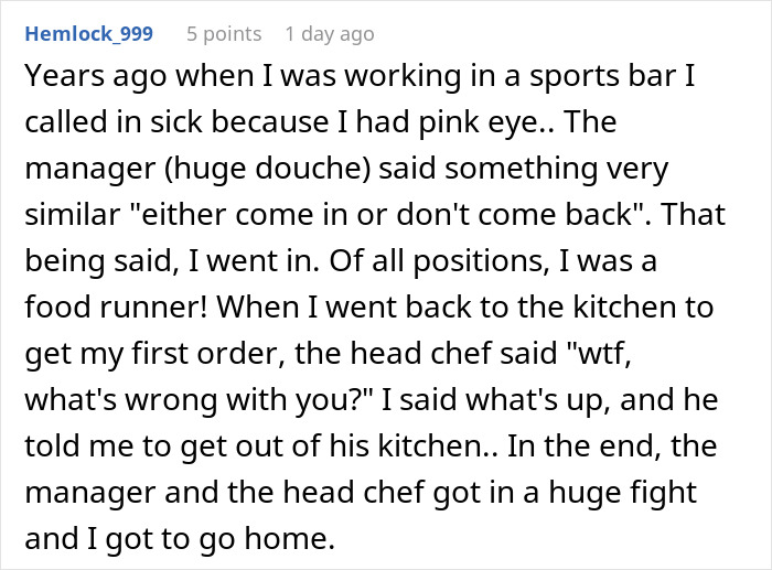 Boss Forces Employee To Come In To Work Sick, Regrets It After It Gets Him Fired