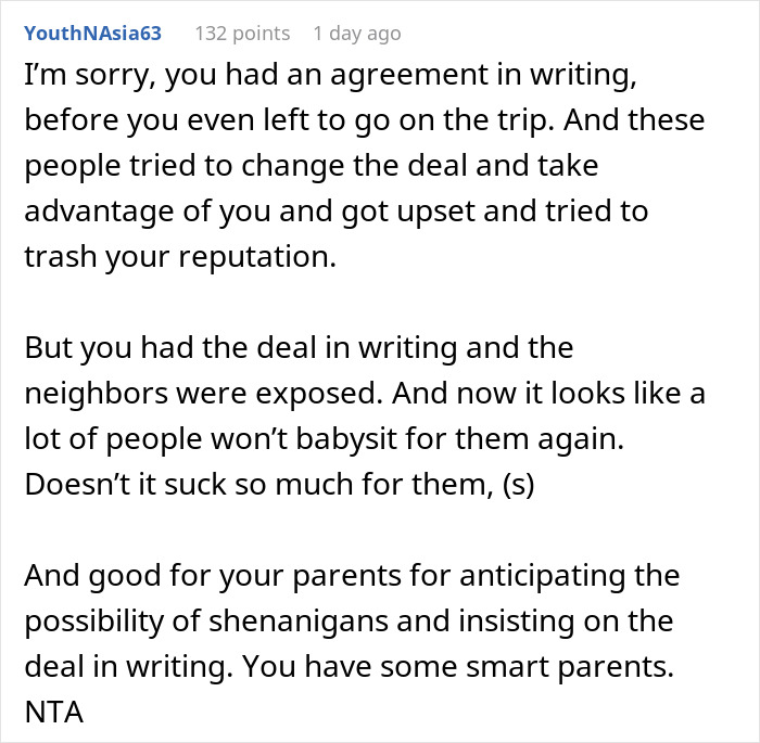 Parents Shame Their Teen Babysitter Online, She Comes With Receipts And They Get Blacklisted Parents Shame Their Teen Babysitter Online, She Comes With Receipts And They Get Blacklisted