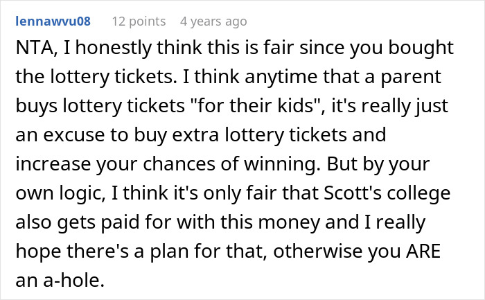 &ldquo;AITA For Spending My Son&rsquo;s Lottery Winnings Money?&rdquo;