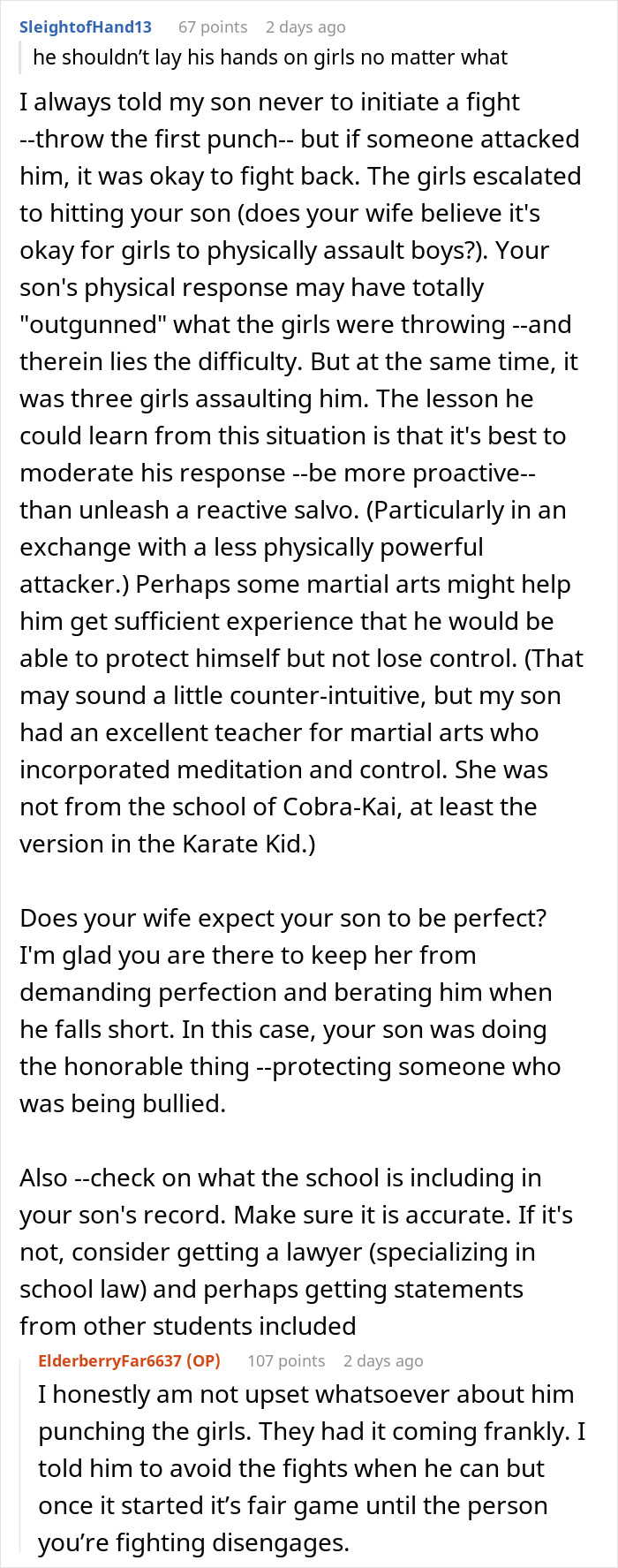 Father Won't Take Any Action Towards Son Over His Fight With 3 Girls At School, Wife Is Livid