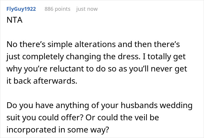 Mom Won't Lend Her Wedding Dress As Promised So That Her Daughter Can Cut It Up