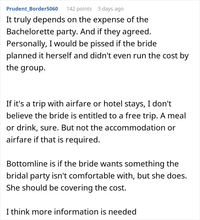 &ldquo;Is It Too Much To Expect A Little Spoiling?&rdquo;: Bride Upset After Covering Bachelorette Costs