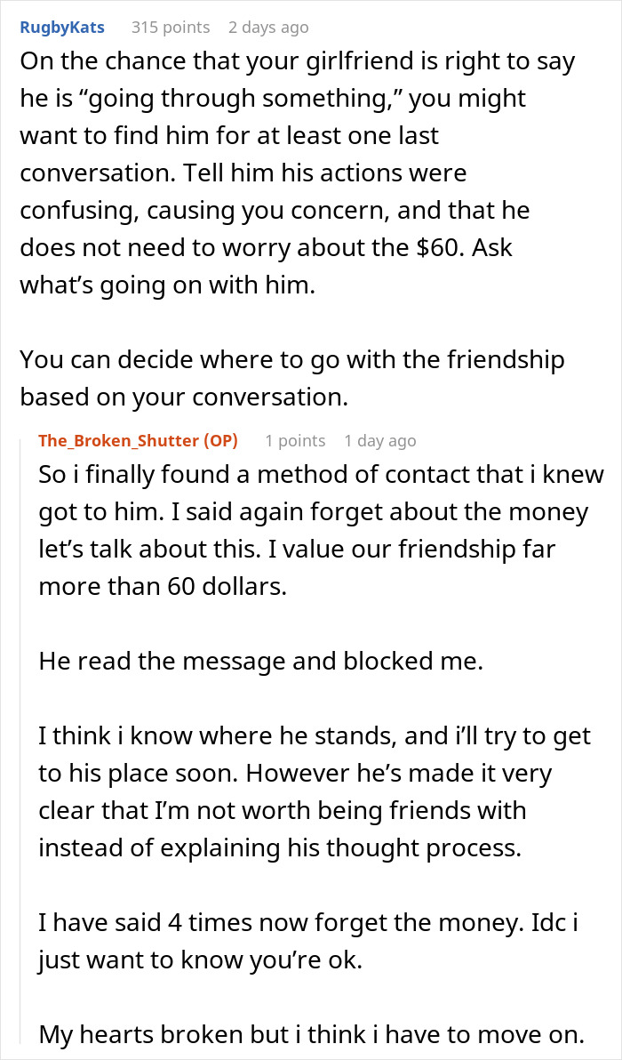 Guy Blocks Best Friend Of 15 Years Over $60 Concert Mishap: &ldquo;He Was Sorry&rdquo;