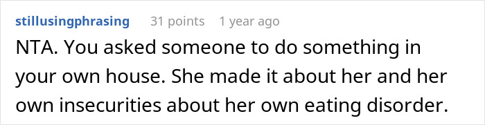 Woman Asks SIL To Stop Putting Butter On Her Food In Front Of Her Daughter