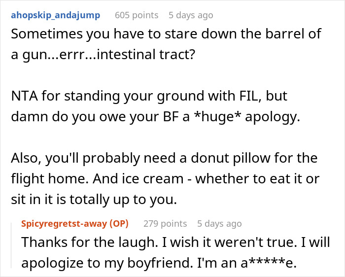"AITA For Eating The Food My FIL Served Me And Ruining Mine And My Boyfriend's Holiday" "AITA For Eating The Food My FIL Served Me And Ruining Mine And My Boyfriend's Holiday"