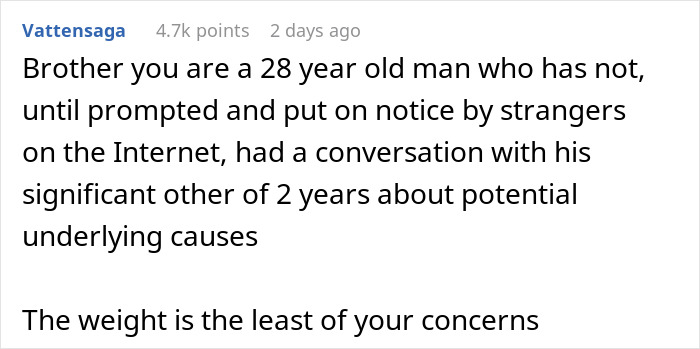 Man Debates Breaking Up: &ldquo;The Thin Girl I Was Attracted To Was Replaced By An Insatiable Blob&rdquo;