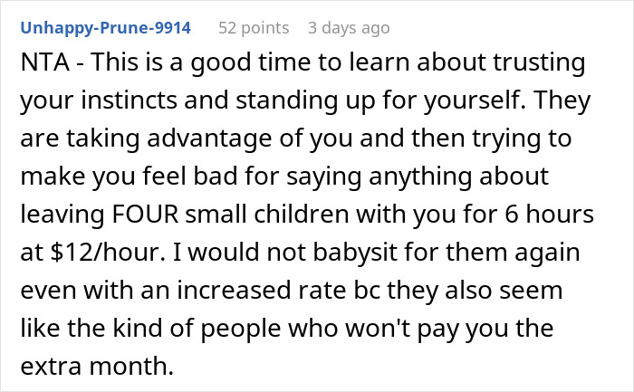 Woman Calls Babysitter Rude After She Refuses To Babysit Again