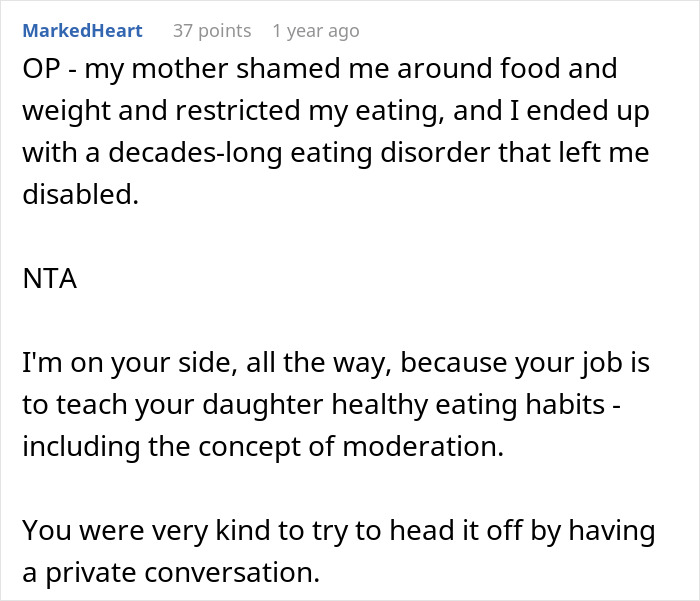 Woman Asks SIL To Stop Putting Butter On Her Food In Front Of Her Daughter