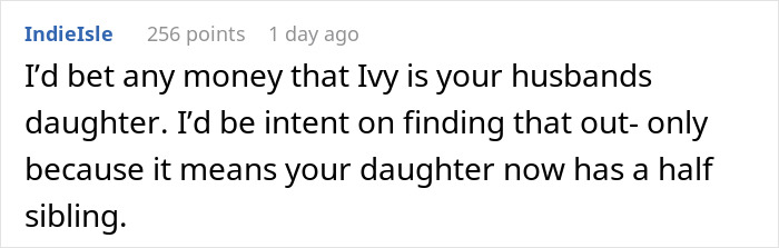 Comment suggesting a husband's infidelity linked to a lily tattoo, implying a hidden family connection. Comment suggesting a husband's infidelity linked to a lily tattoo, implying a hidden family connection.