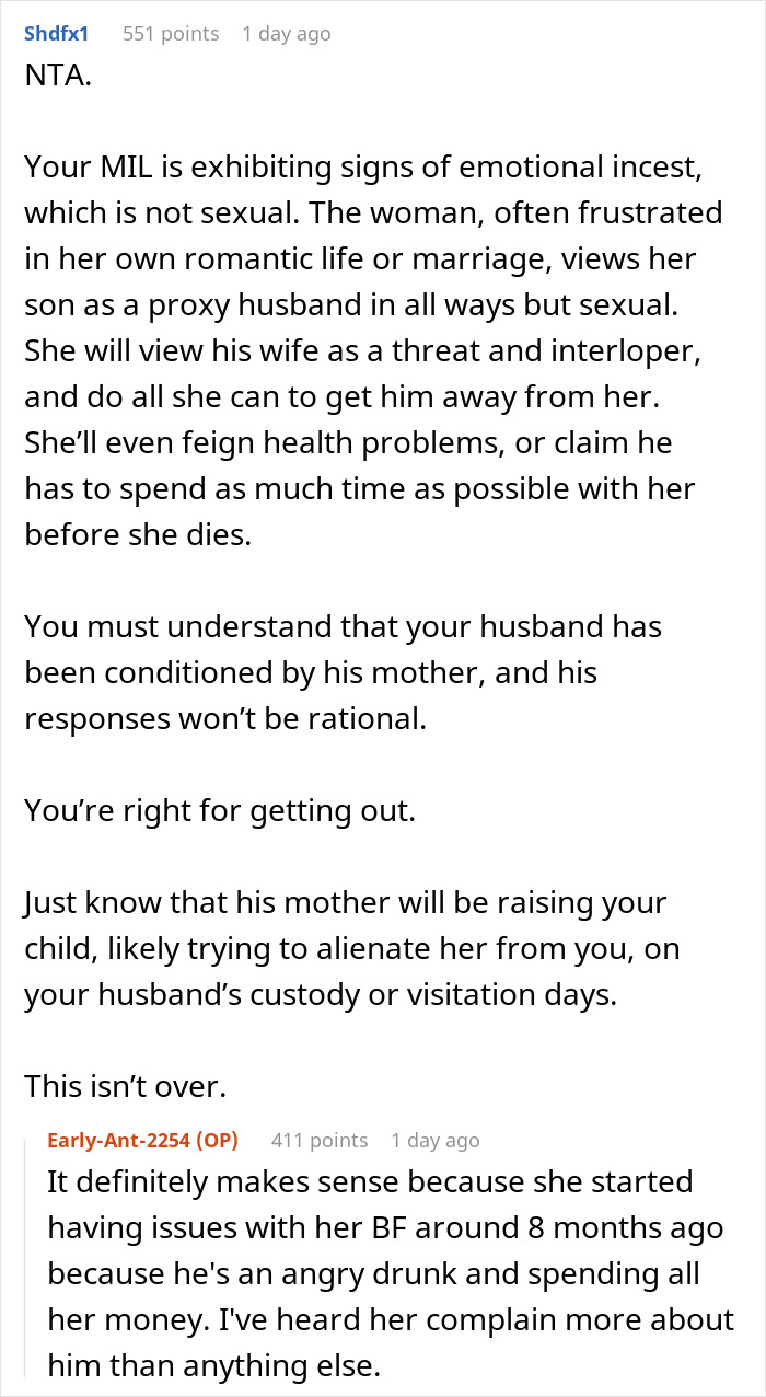 Woman Is Tired Of MIL Acting Like Her Son Is Her Husband, Decides On Divorce