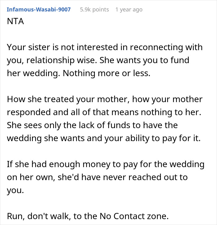 Woman Tries To Guilt-Trip Her Sister Into Paying For Her Massive Wedding With 200 Guests Woman Tries To Guilt-Trip Her Sister Into Paying For Her Massive Wedding With 200 Guests