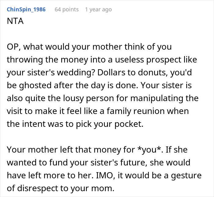 Woman Tries To Guilt-Trip Her Sister Into Paying For Her Massive Wedding With 200 Guests Woman Tries To Guilt-Trip Her Sister Into Paying For Her Massive Wedding With 200 Guests