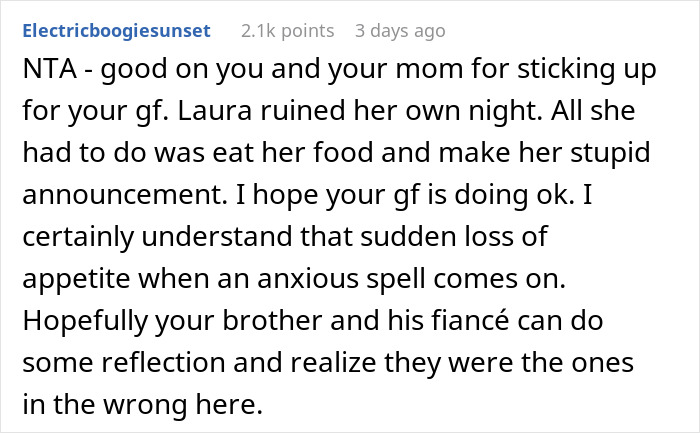 Man Is Done With Future SIL Mocking His GF&rsquo;s Eating Habits, Asks Her To Leave Family Dinner