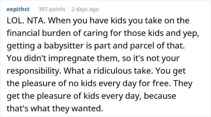 Woman Refuses To Chip In For Babysitting Because She Doesn&rsquo;t Even Have Kids, Asks If She&rsquo;s A Jerk