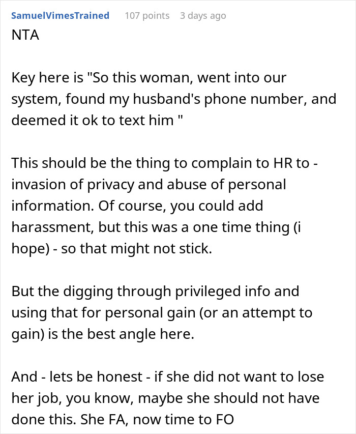 "Do You Have A Crush On My Husband?": Coworker Crosses Major Boundary, Regrets It