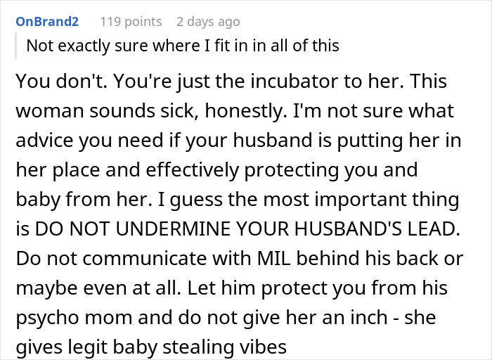 Woman Dumbfounded After Realizing MIL Thinks Her New Baby Is For Her