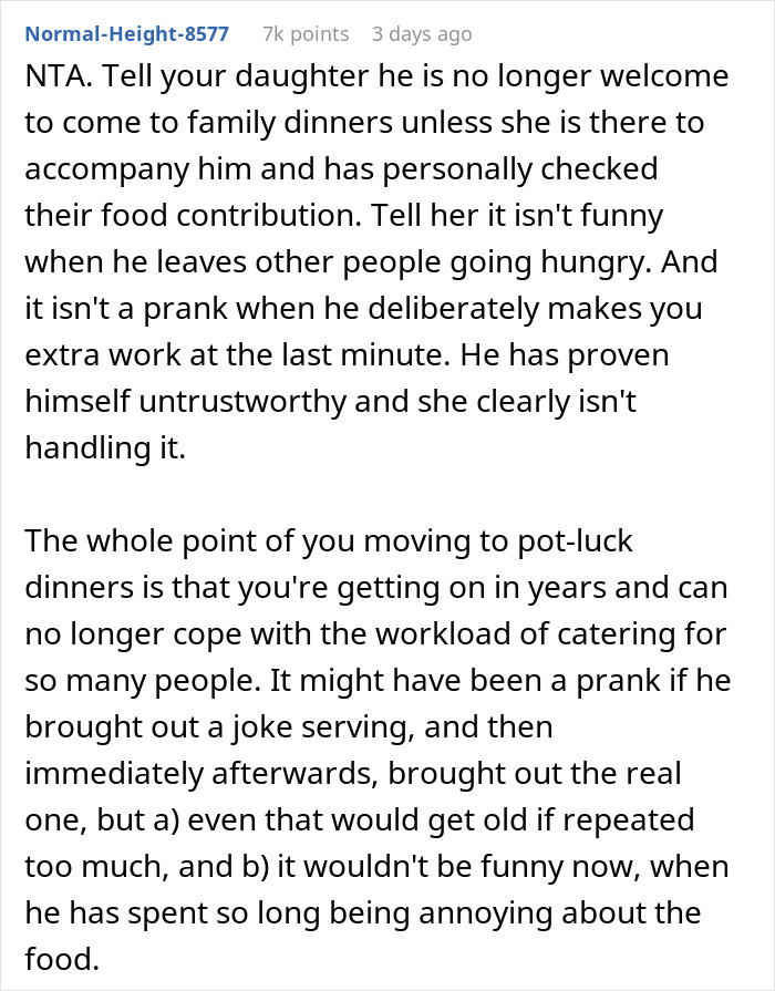 "AITA For Kicking Out My Son-In-Law For Bringing 'Salad' Like I Asked?"