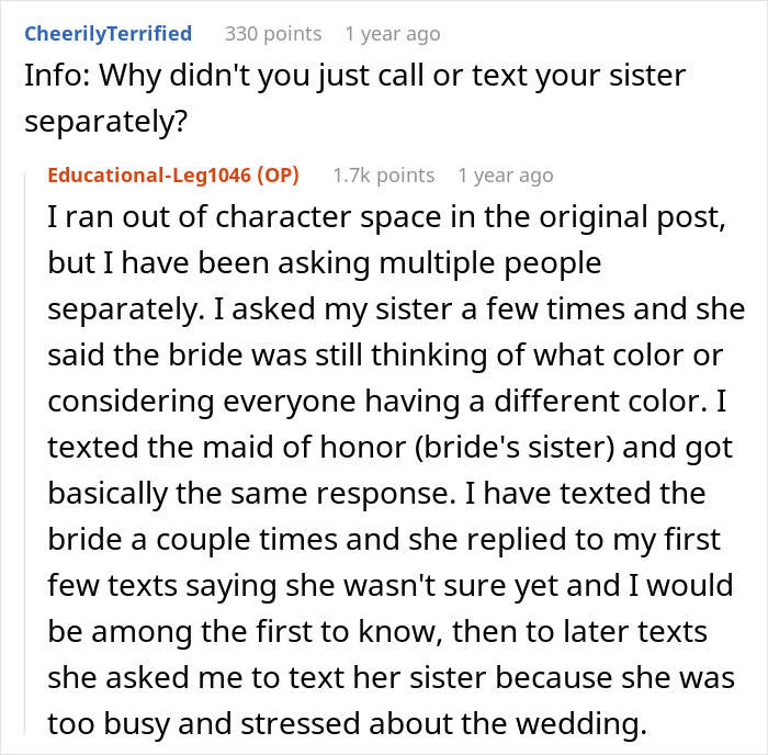 Woman Suspects Bride Is Trying To Push Her Out Of Her Brother’s Wedding, Has A Plan To Outsmart Her Woman Suspects Bride Is Trying To Push Her Out Of Her Brother’s Wedding, Has A Plan To Outsmart Her