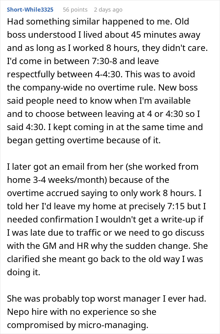 New Manager Pokes At Person Starting And Leaving An Hour Early, Comes To Regret It New Manager Pokes At Person Starting And Leaving An Hour Early, Comes To Regret It