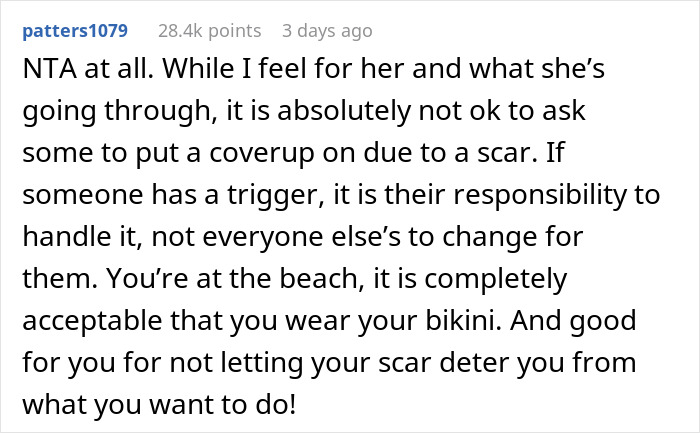 Woman Refuses To Cover Her Scar After It Triggers Her Friend At The Beach, Drama Ensues Woman Refuses To Cover Her Scar After It Triggers Her Friend At The Beach, Drama Ensues