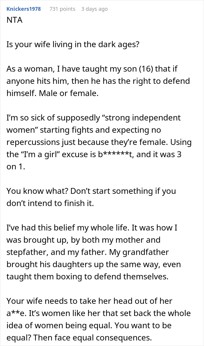 Father Won't Take Any Action Towards Son Over His Fight With 3 Girls At School, Wife Is Livid