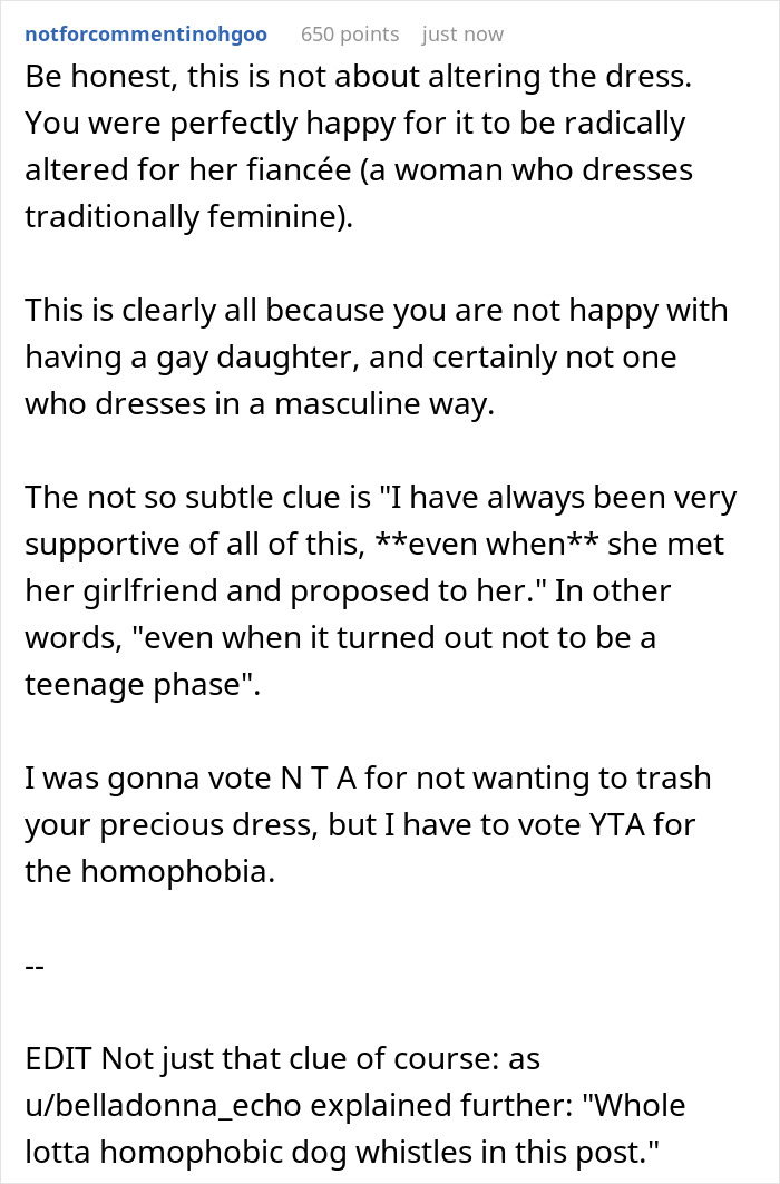 Mom Won't Lend Her Wedding Dress As Promised So That Her Daughter Can Cut It Up