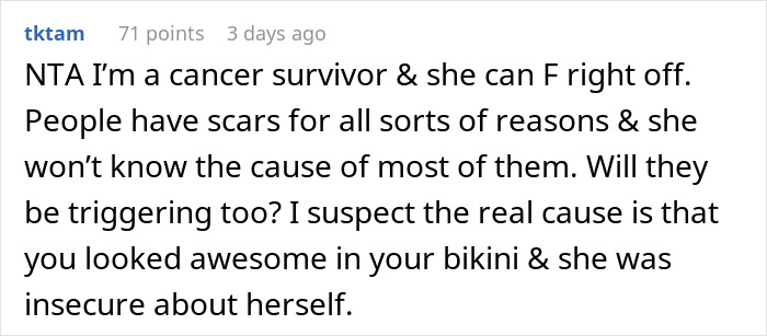 Woman Refuses To Cover Her Scar After It Triggers Her Friend At The Beach, Drama Ensues Woman Refuses To Cover Her Scar After It Triggers Her Friend At The Beach, Drama Ensues