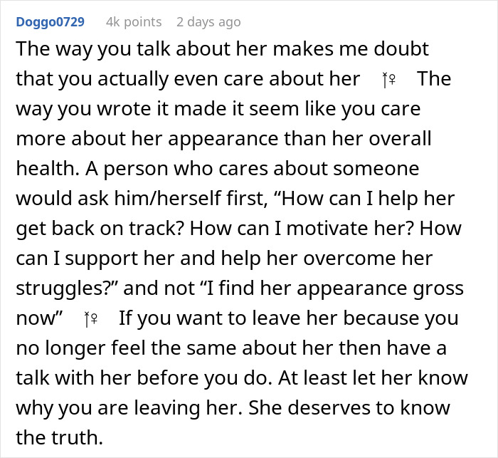 Man Debates Breaking Up: &ldquo;The Thin Girl I Was Attracted To Was Replaced By An Insatiable Blob&rdquo;