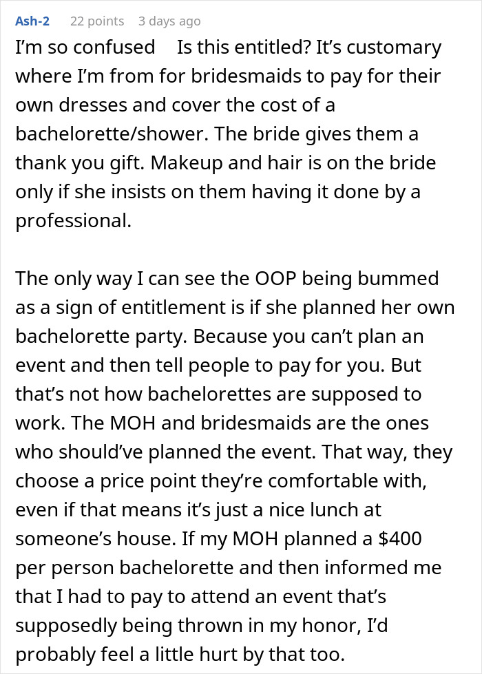&ldquo;Is It Too Much To Expect A Little Spoiling?&rdquo;: Bride Upset After Covering Bachelorette Costs