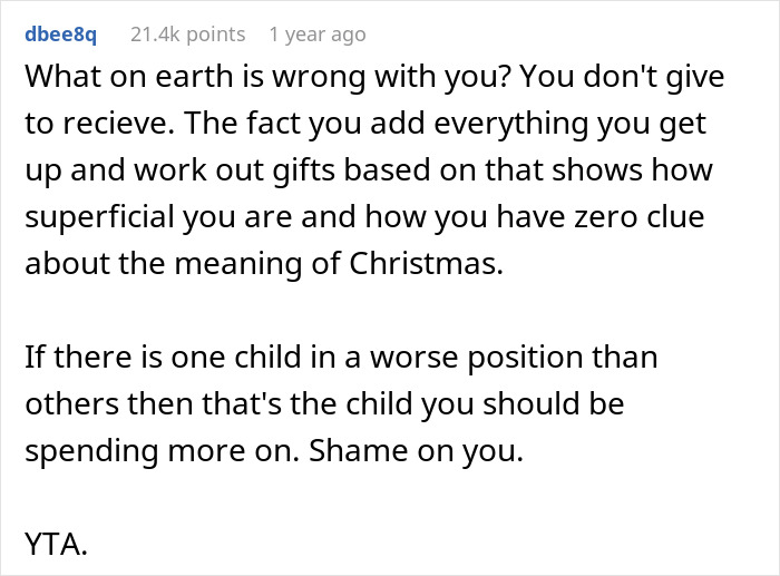 &ldquo;AITA For Not Gifting My Nephew As Nice A Gift As His Cousin&rsquo;s Because His Parents Are Poor?&rdquo;