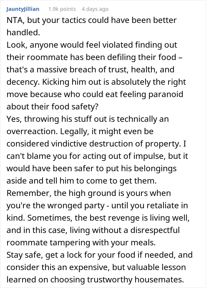 Roommate Messes With Guy's Food, Finds His Stuff In The Trash