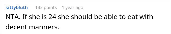 Reddit comment discussing a woman ordering spaghetti despite promising her boyfriend, who then leaves the restaurant immediately.