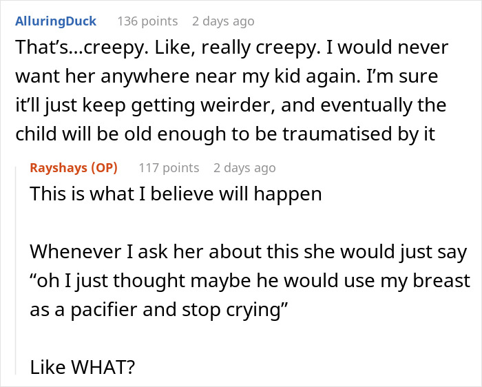 Woman Snatches Baby Away From MIL Who Tried To Breastfeed Him While She Was Showering