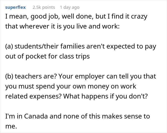 School Expects Teacher To Pay $400 For Student Trip, They Maliciously Comply