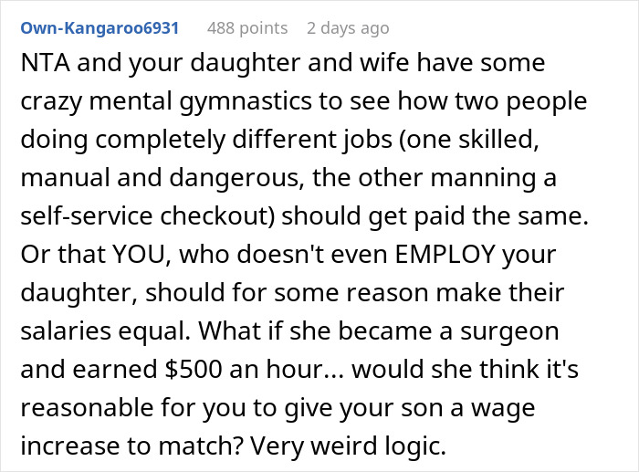 Woman Is Mad Brother Earns $10/h More Than She Does, Wants Parents To Make Up For It Woman Is Mad Brother Earns $10/h More Than She Does, Wants Parents To Make Up For It