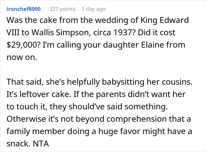 Woman Is In Disbelief After Sister Asks Her To Chip In For The Cake That Her Daughter Ate 2 Pieces Of Woman Is In Disbelief After Sister Asks Her To Chip In For The Cake That Her Daughter Ate 2 Pieces Of
