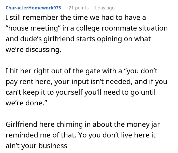 Roommate&rsquo;s GF Wants The Only Woman In The Household Out, Gets Herself Dumped Instead
