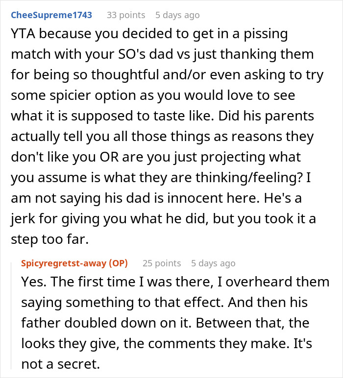"AITA For Eating The Food My FIL Served Me And Ruining Mine And My Boyfriend's Holiday" "AITA For Eating The Food My FIL Served Me And Ruining Mine And My Boyfriend's Holiday"